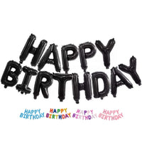 DIWULI Happy Birthday Ballon Banner Schwarz