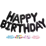 DIWULI Happy Birthday Ballon Banner Schwarz