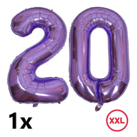 DIWULI Delfin Luftballon Set Zahl 20 lila