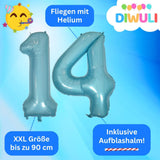DIWULI Luftballon 14 Geburtstag XXL Blau