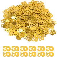 DIWULI, Geburtstags Zahlen-Konfetti gold, Zahl 50