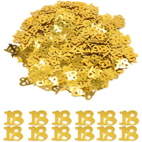 DIWULI Geburtstags Zahlen-Konfetti Gold, Zahl 18