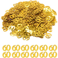 DIWULI, Geburtstags Zahlen-Konfetti Gold, Zahl 60