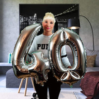 DIWULI Luftballon 40 Geburtstag Silber