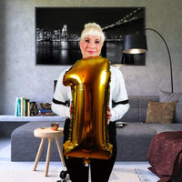 DIWULI Luftballon 1 Geburtstag Gold