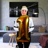 DIWULI Luftballon 1 Geburtstag Gold