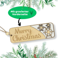 DIWULI Geschenkanhänger Weihnachten Schneeflocke