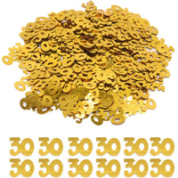 DIWULI Geburtstags Zahlen-Konfetti Gold, Zahl 30