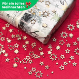 DIWULI Weihnachten Tisch-Konfetti aus Holz - Sterne