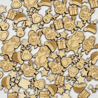 DIWULI Weihnachten Tisch-Konfetti aus Holz - Weihnachtsmann