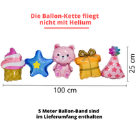 DIWULI Ballon-Kette Bär rosa