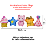 DIWULI Ballon-Kette Bär rosa