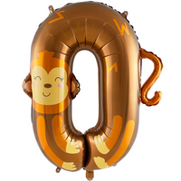 DIWULI Tier Luftballon Geburtstag  Zahl 0