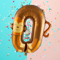 DIWULI Tier Luftballon Geburtstag  Zahl 0