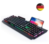 aLLreli Deutsch Mechanische Gaming Tastatur, RGB-Beleuchtung K643 Gamer Tastatur (Deutsches QWERTZ Layout) Schwarz