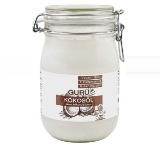 Guru Kokosöl nativ und naturrein -Bio Qualität- 1. Kaltpressung - Rohkost - Vegan - Bio-Kokosfett (1000ml Bügel-Glas)